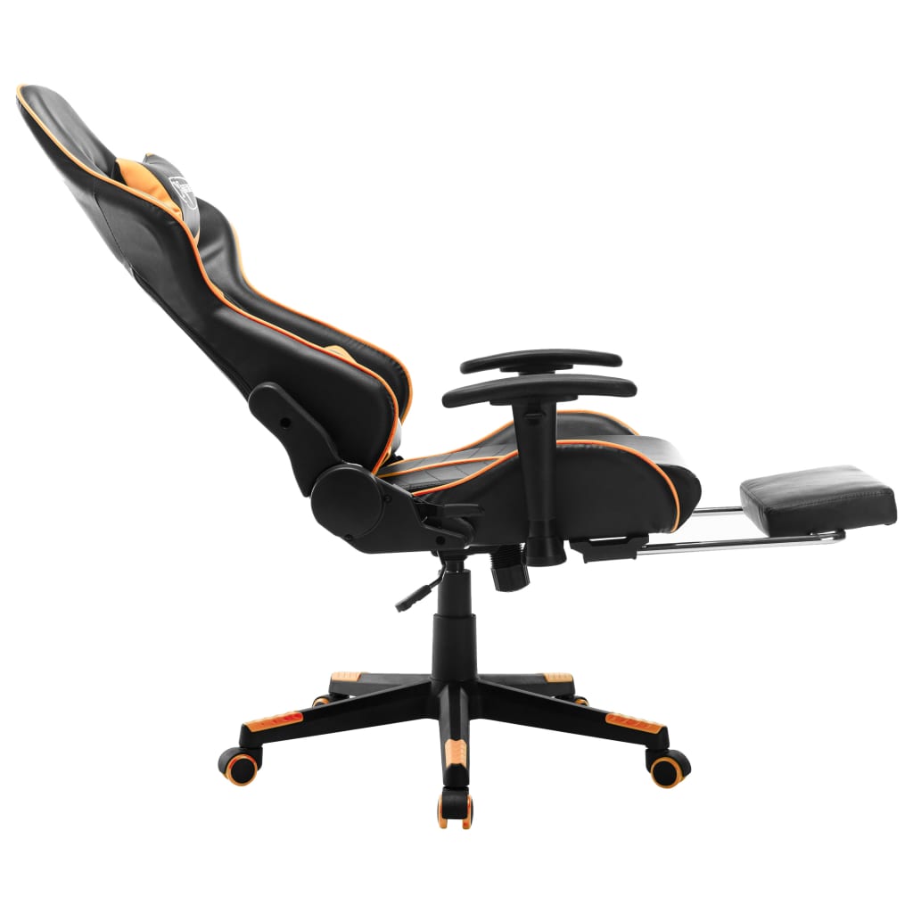 vidaXL Igraća stolica s osloncem za noge umjetna koža crno-narančasta