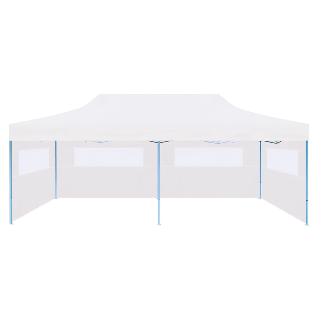 vidaXL Sklopivi šator za zabave s bočnim zidovima 3x6 m čelični bijeli