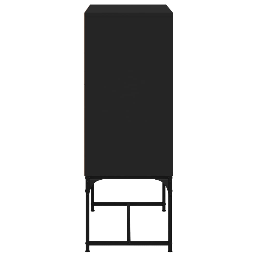 vidaXL Bočni ormarić sa staklenim vratima crni 69 x 37 x 100 cm