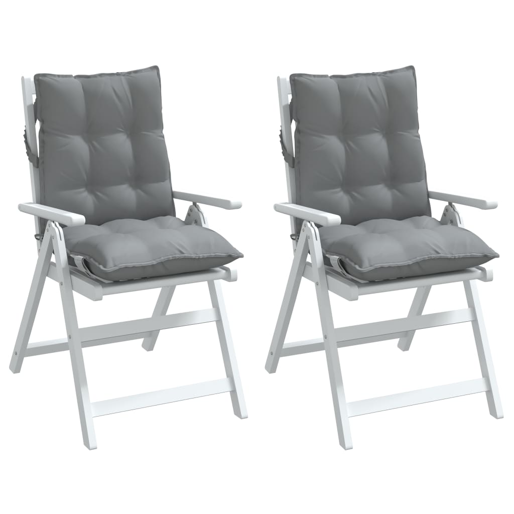 vidaXL Jastuci za stolice s niskim naslonom 2 kom sivi od tkanine