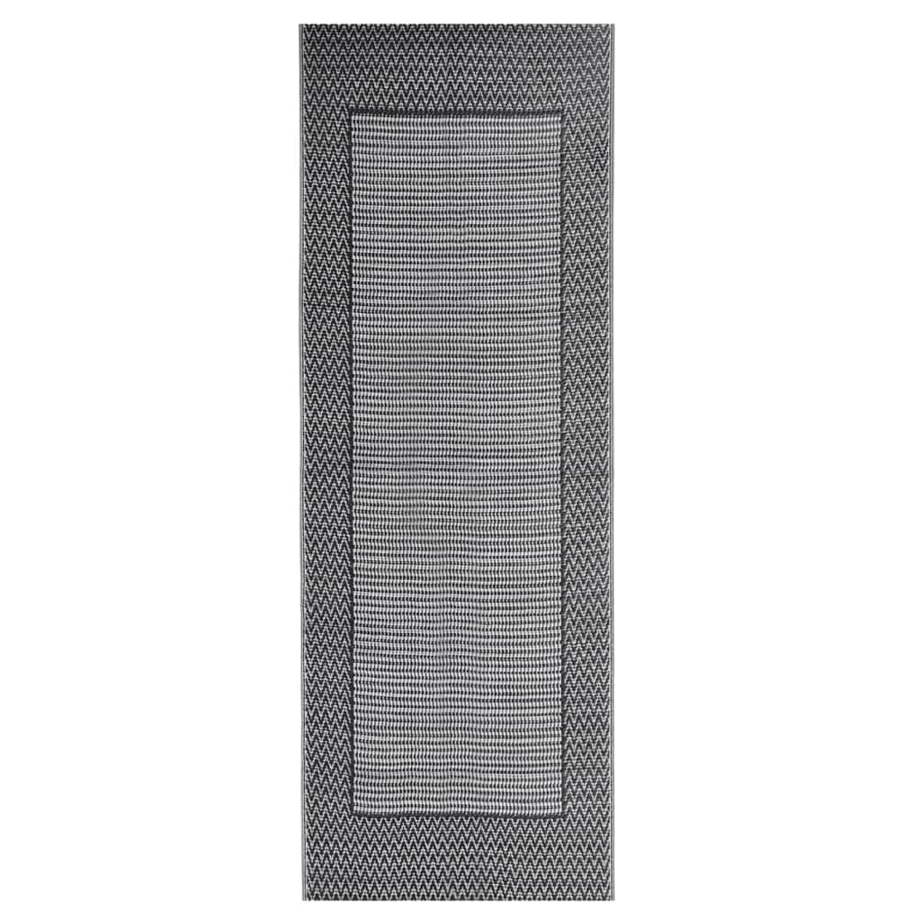 vidaXL Vanjski tepih crni 80 x 250 cm PP
