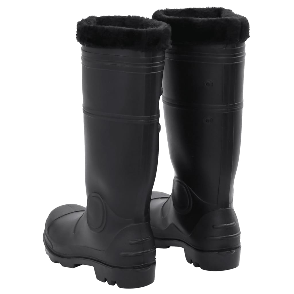 vidaXL Čizme za kišu s uklonjivim čarapama crne veličina 41 PVC