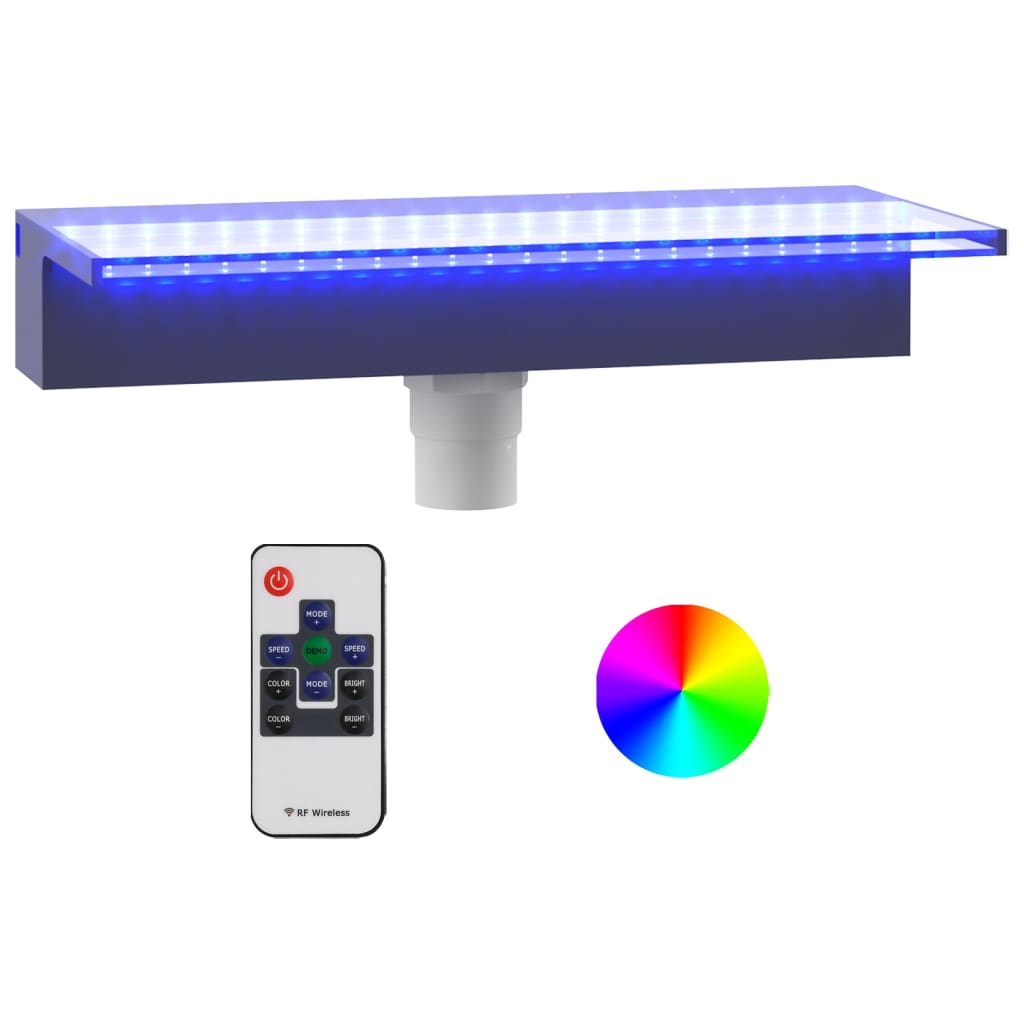 vidaXL Prelijevajući vodopad s RGB LED svjetlima akrilni 45 cm