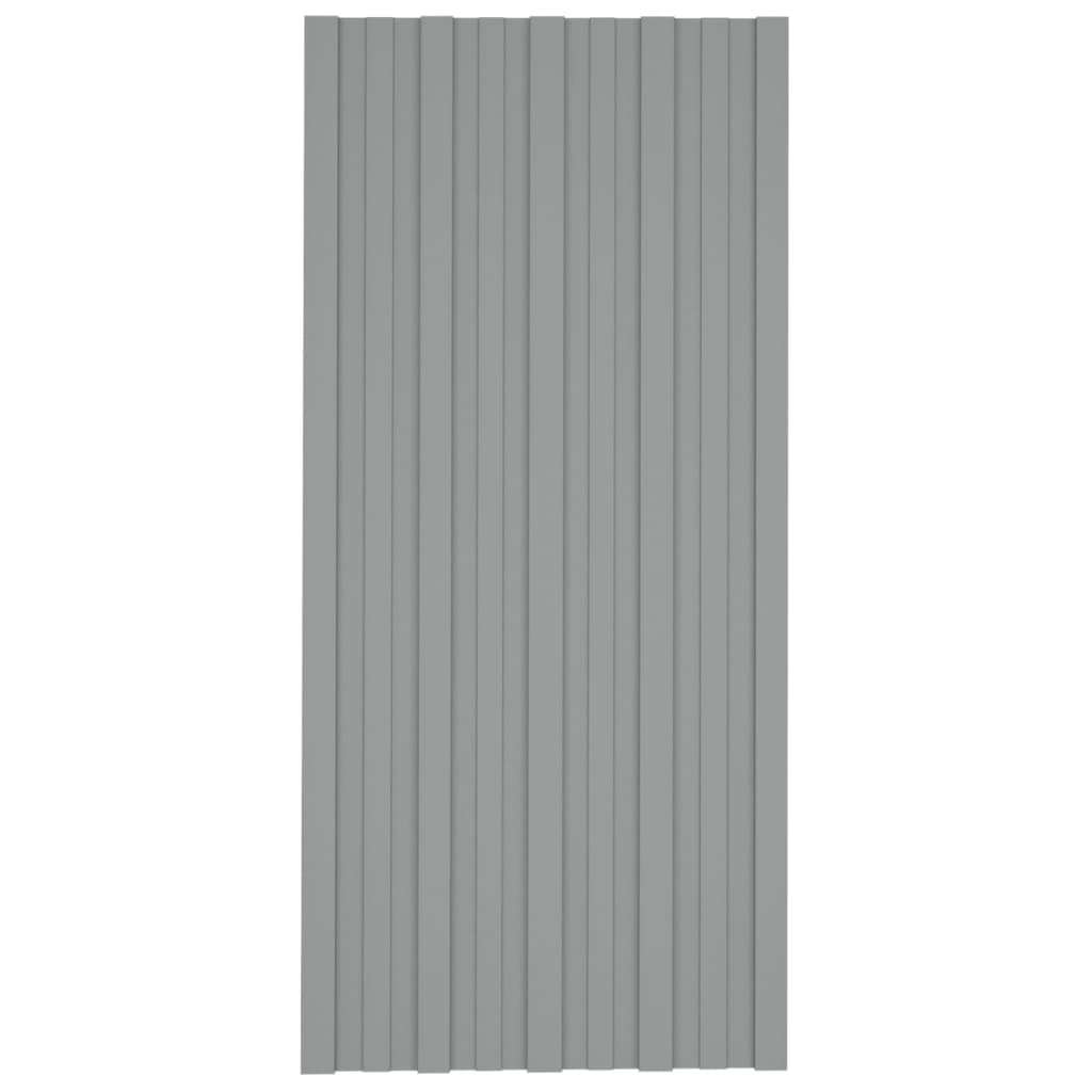 vidaXL Krovni paneli 36 kom od pocinčanog čelika sivi 100 x 45 cm