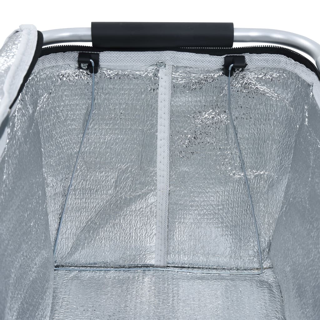 vidaXL Sklopiva torba za hlađenje zelena 46 x 27 x 23 cm aluminijska