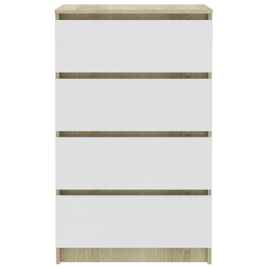 vidaXL Komoda bijela i boja hrasta 60 x 35 x 98,5 cm konstruirano drvo