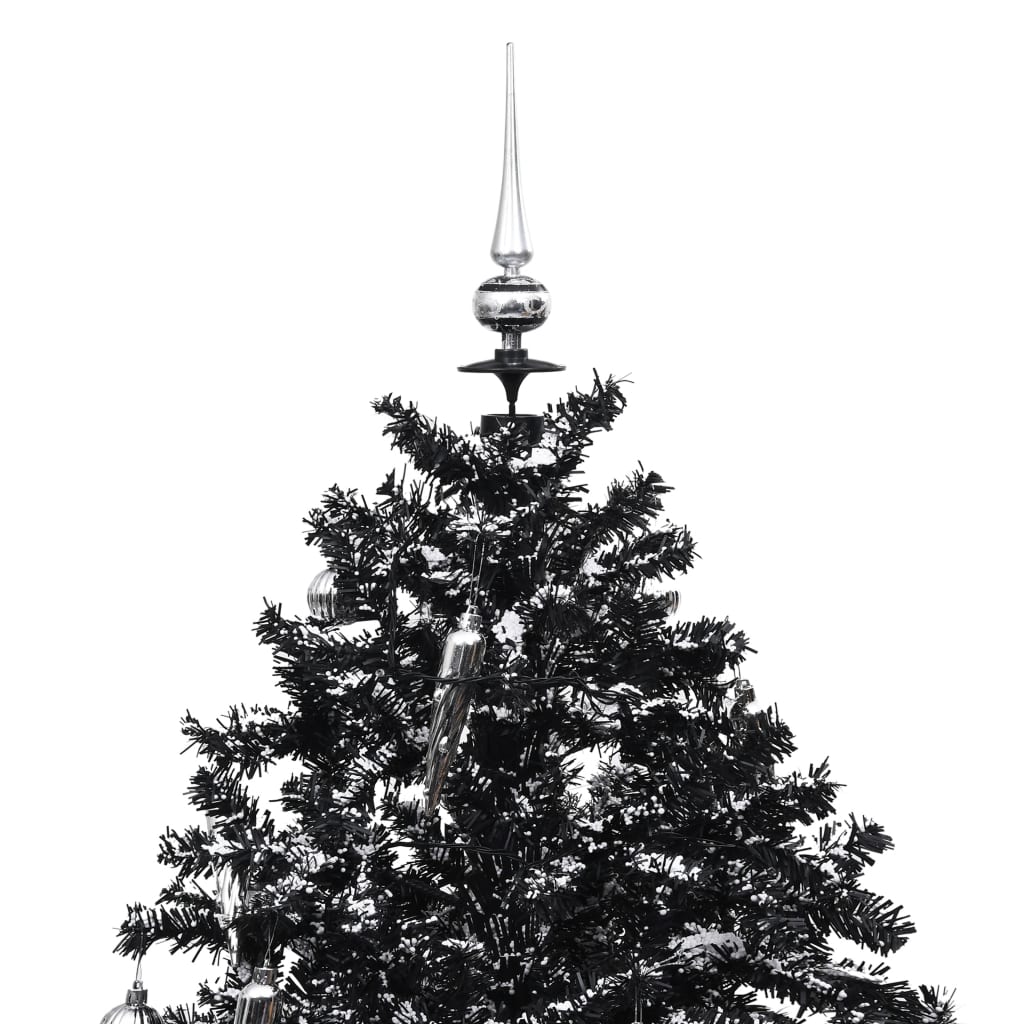 vidaXL Božićno drvce koje sniježi sa stalkom crno 170 cm PVC