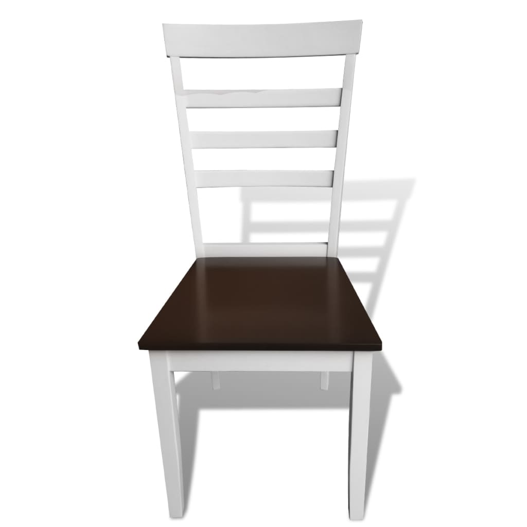 vidaXL Blagovaonske stolice od masivnog drva i MDF 4 kom bijelo-smeđe