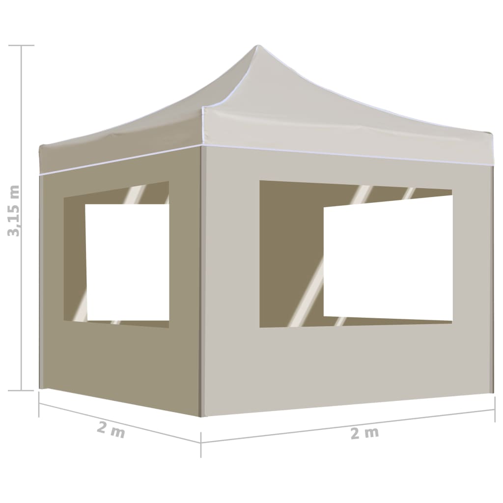 vidaXL Sklopivi šator za zabave sa zidovima aluminijski 2 x 2 m krem