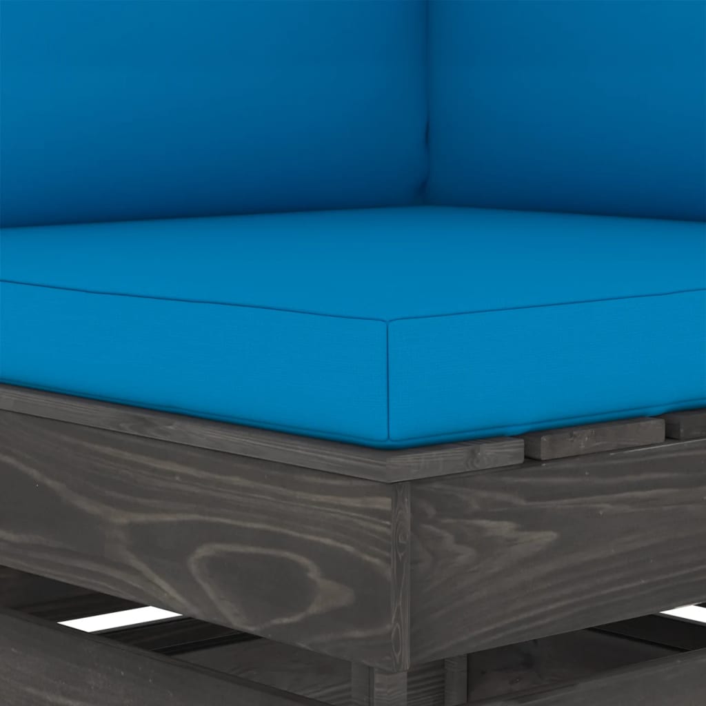 vidaXL Modularna kutna sofa s jastucima od sivo impregniranog drva