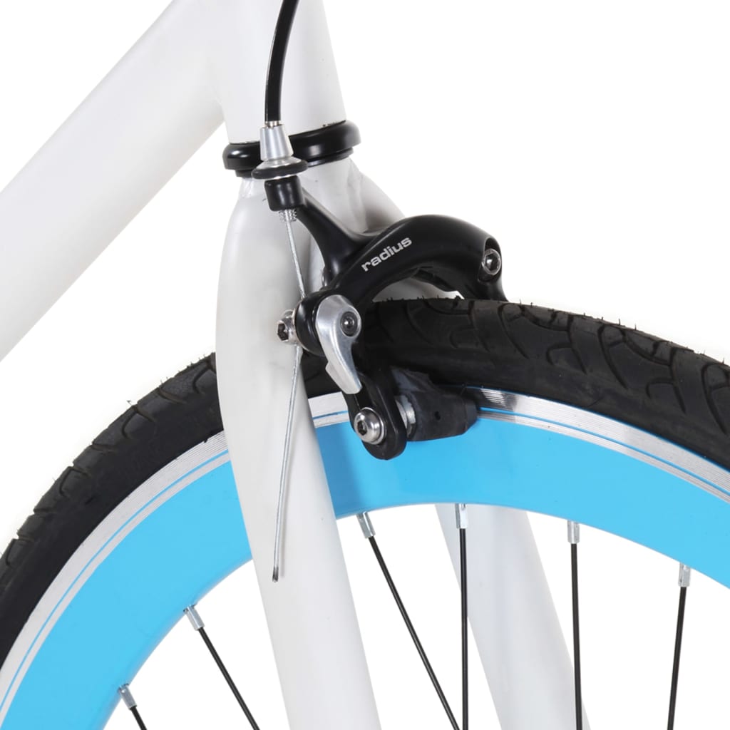 vidaXL Bicikl s fiksnim zupčanikom bijelo-plavi 700c 51 cm