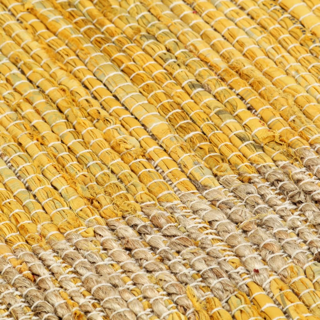vidaXL Ručno rađeni tepih od jute žuti 120 x 180 cm