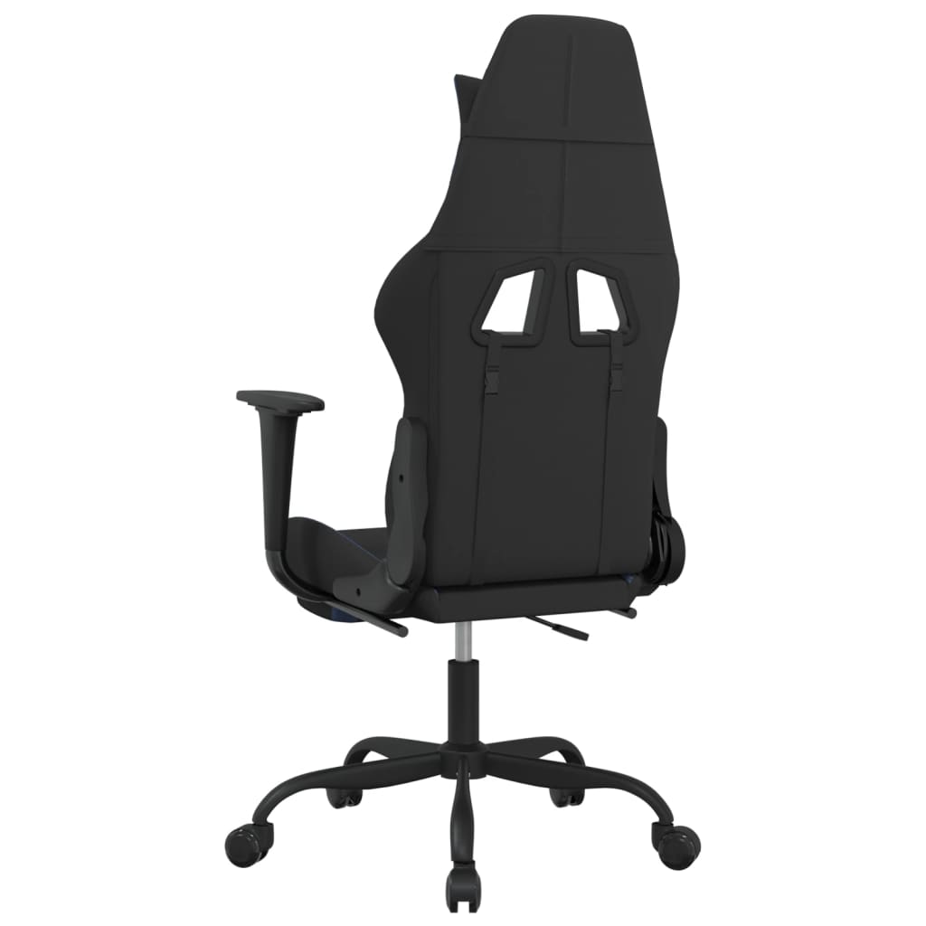 vidaXL Masažna igraća stolica od tkanine s osloncem za noge crno-plava