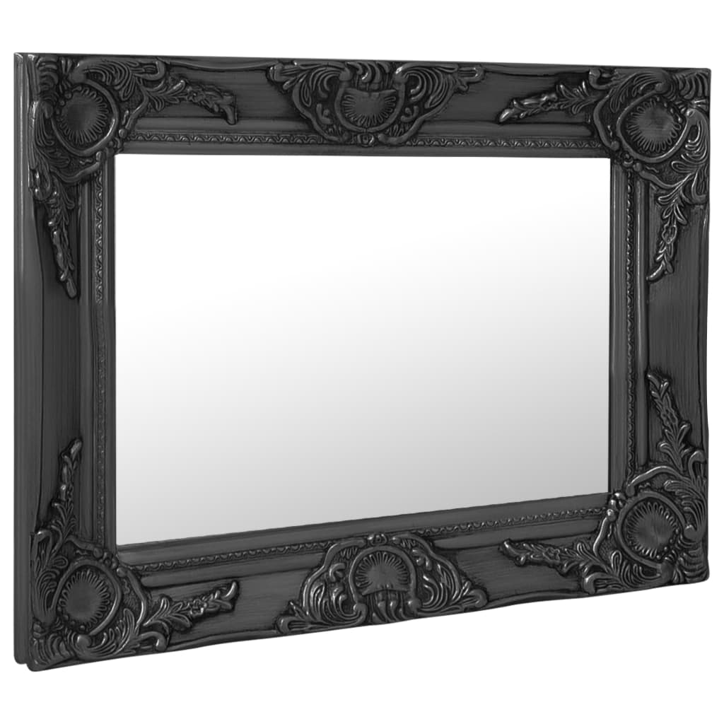 vidaXL Zidno ogledalo u baroknom stilu 50 x 40 cm crno