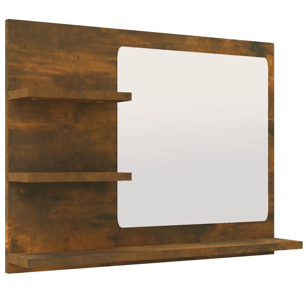 vidaXL Kupaonsko ogledalo boja dimljenog hrasta 60x10,5x45 cm drveno