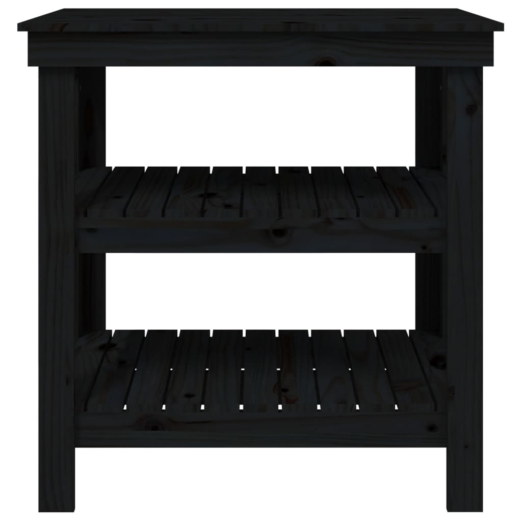 vidaXL Radni stol crni 78,5 x 50 x 80 cm od masivne borovine
