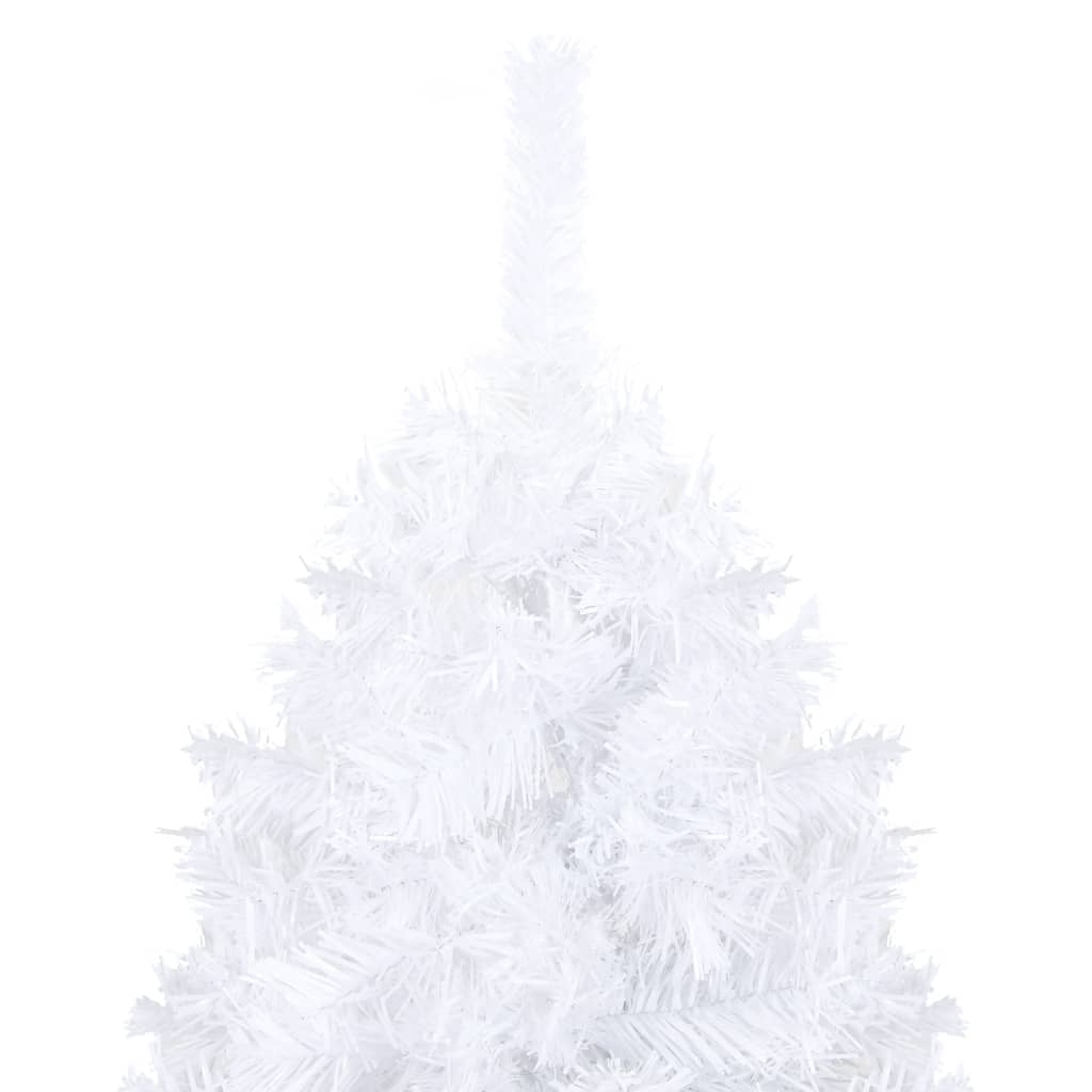 vidaXL Umjetno osvijetljeno božićno drvce gustih grana bijelo 240 cm