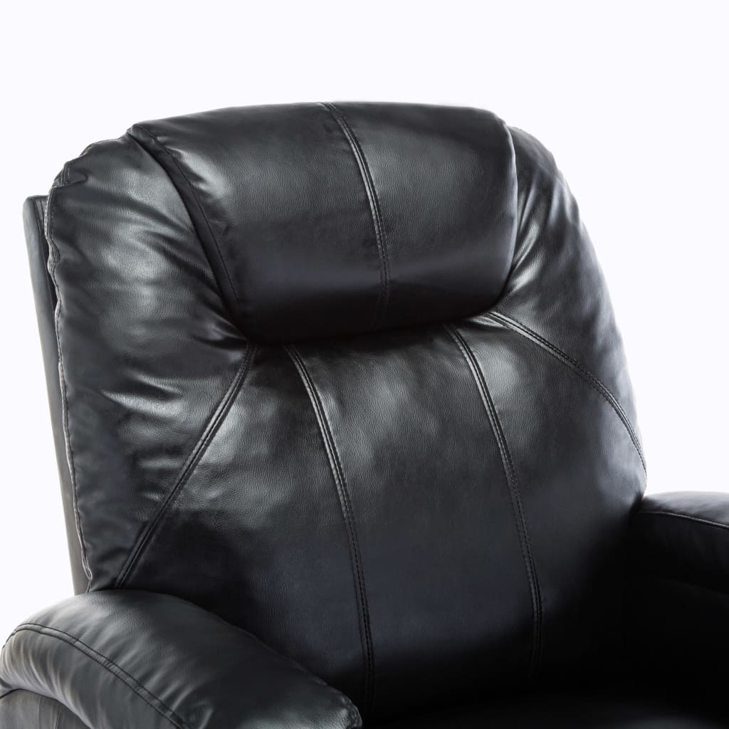 vidaXL Ljuljajuća masažna fotelja od umjetne kože crna