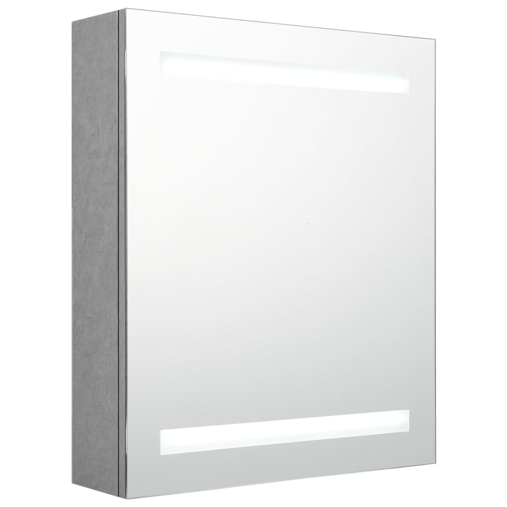 vidaXL LED kupaonski ormarić s ogledalom siva boja betona 50x14x60 cm