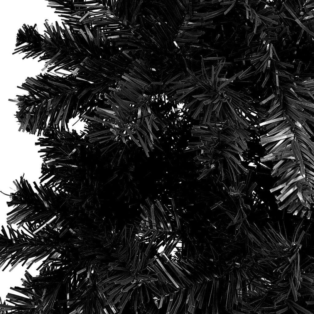 vidaXL Tanko osvijetljeno božićno drvce crno 180 cm