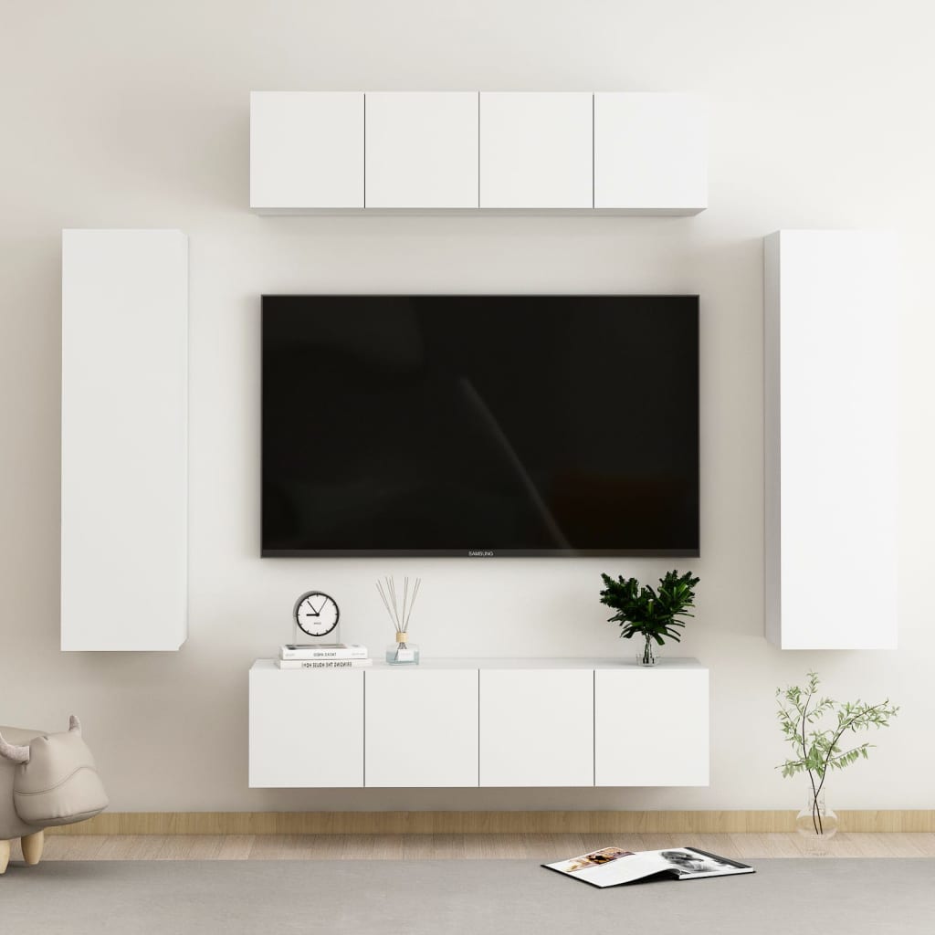 vidaXL 6-dijelni set TV ormarića bijeli od iverice