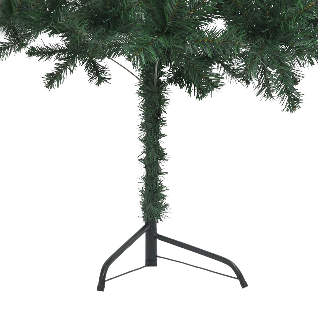 vidaXL Kutno umjetno osvijetljeno božićno drvce zeleno 120 cm PVC