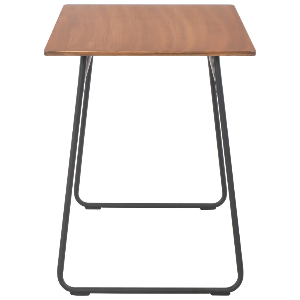 vidaXL Blagovaonski stol smeđi 120x60x73 cm masivna šperploča i čelik