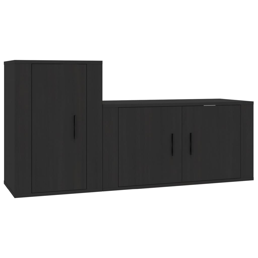 vidaXL 2-dijelni set TV ormarića crni od konstruiranog drva