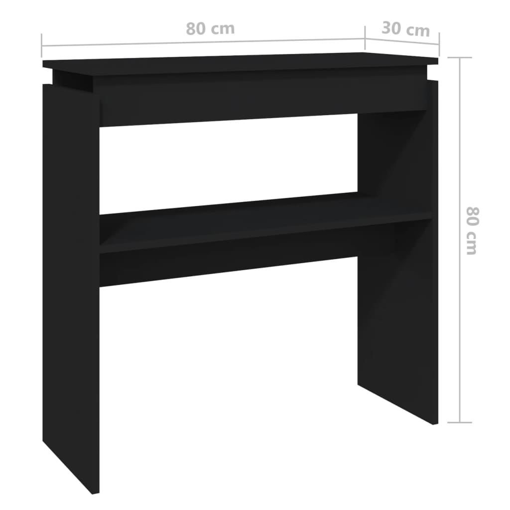vidaXL Konzolni stol crni 80 x 30 x 80 cm od iverice