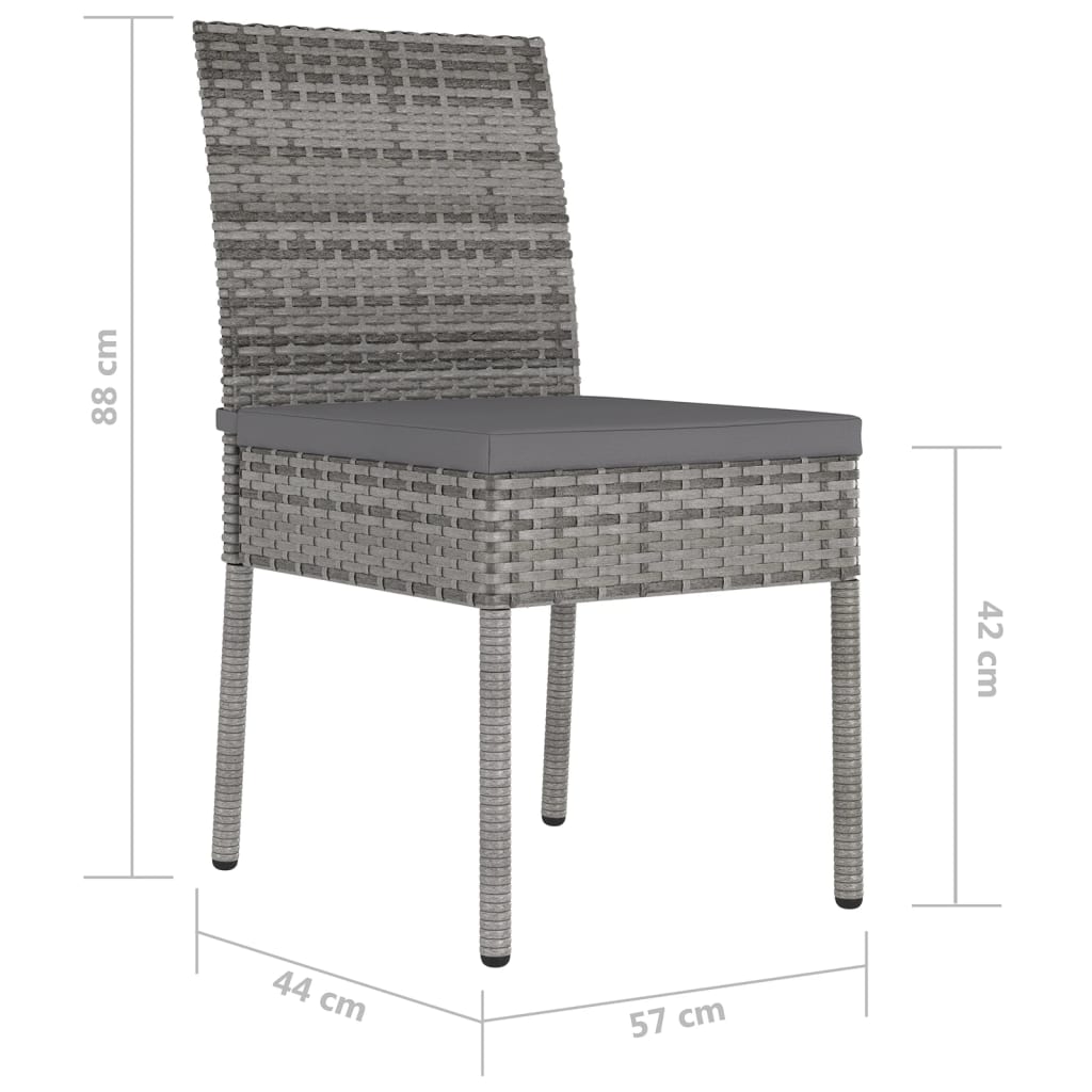 vidaXL Vrtne blagovaonske stolice od poliratana 4 kom sive