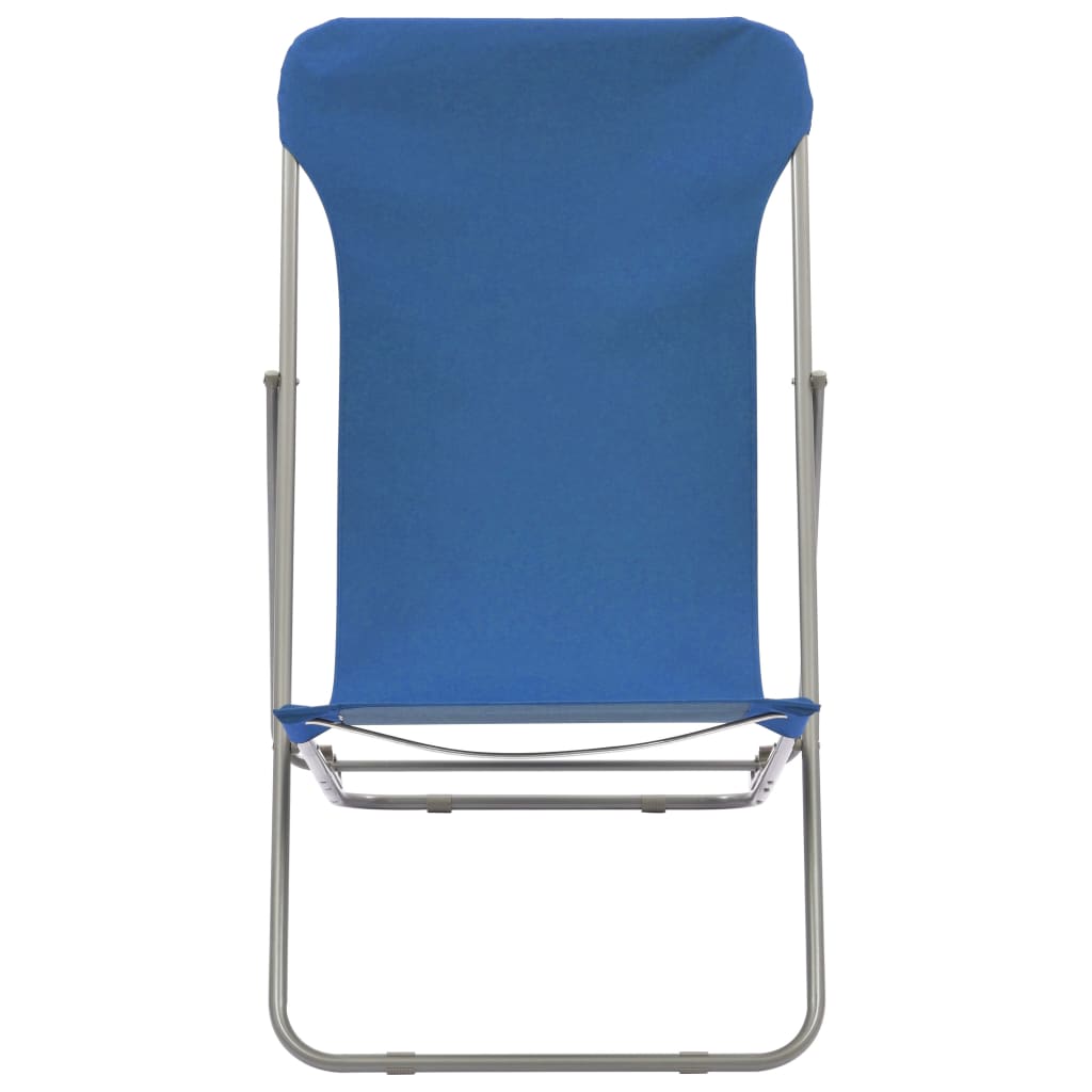 vidaXL Sklopive stolice za plažu 2 kom čelik i tkanina Oxford plave