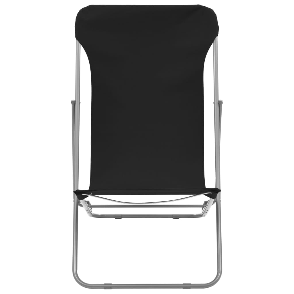 vidaXL Sklopive stolice za plažu 2 kom čelik i tkanina Oxford crne