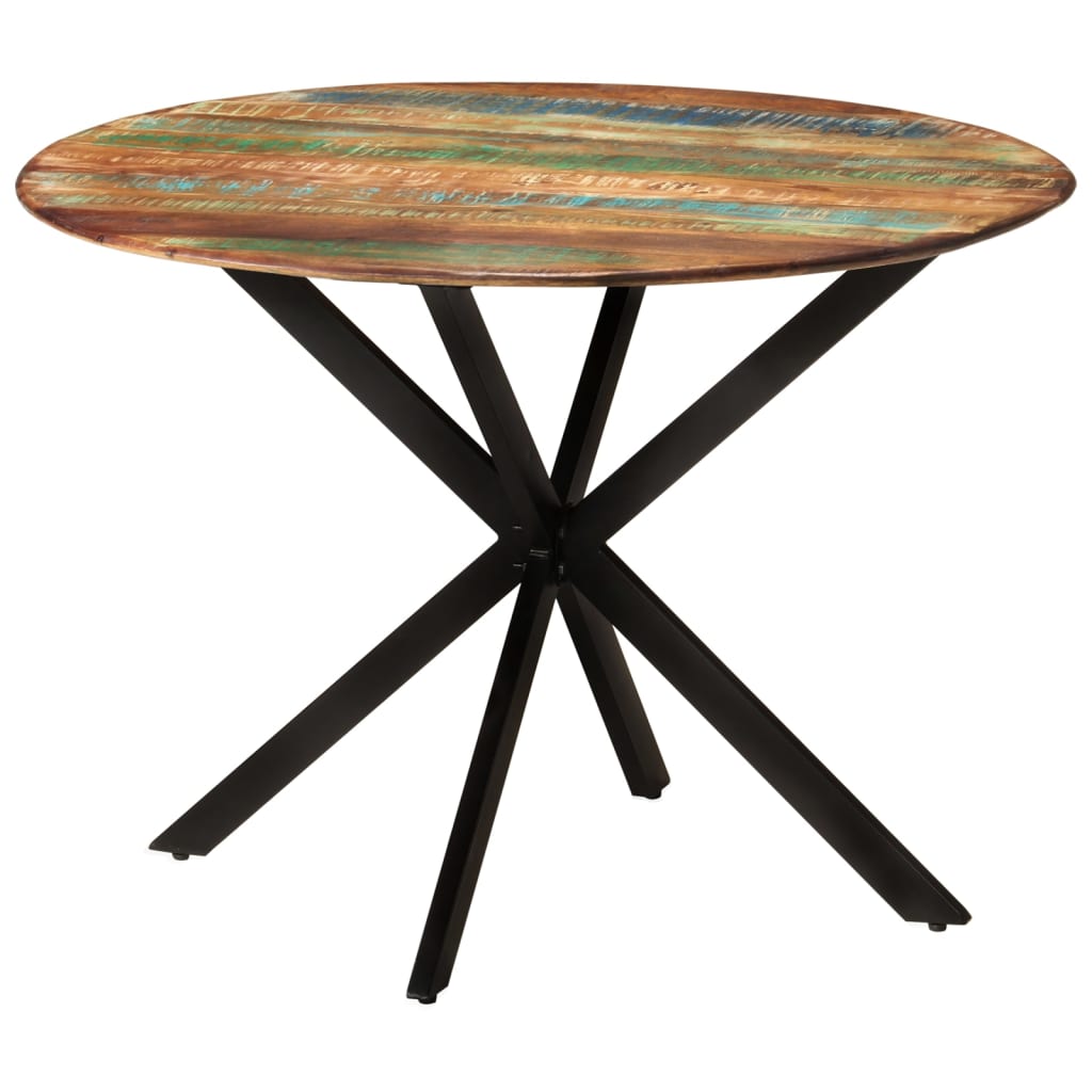 vidaXL Blagovaonski stol Ø 110x78 cm masivno obnovljeno drvo i čelik