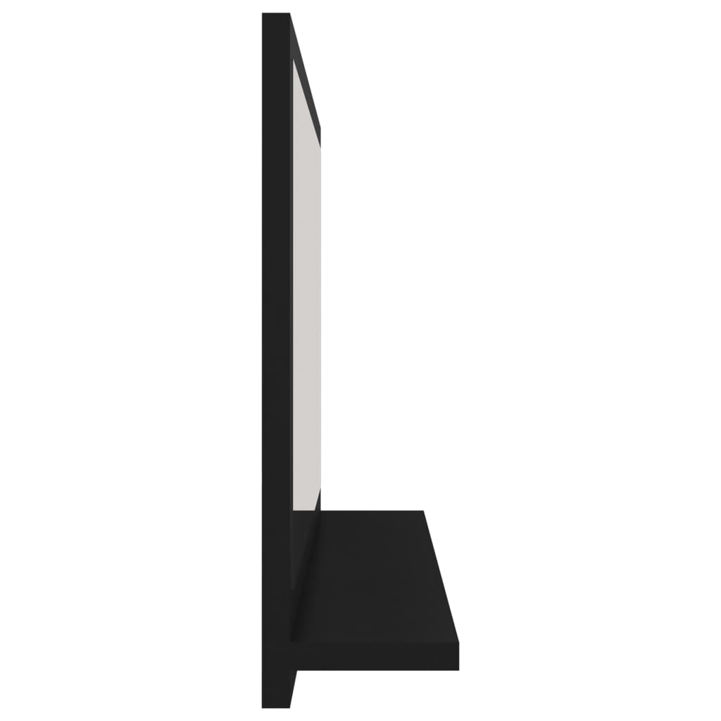 vidaXL Kupaonsko ogledalo crno 60 x 10,5 x 37 cm konstruirano drvo
