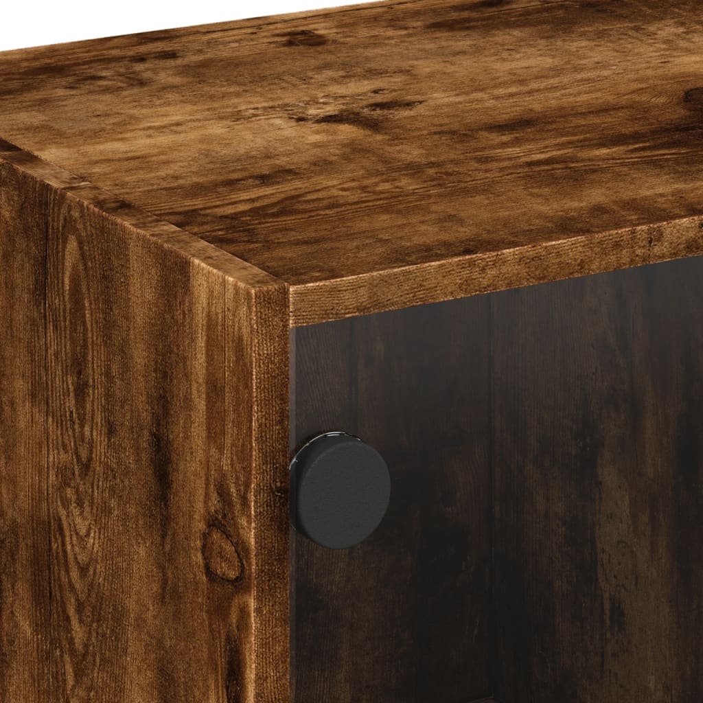 vidaXL Stolić za kavu sa staklenim vratima boja hrasta 68x50x42 cm