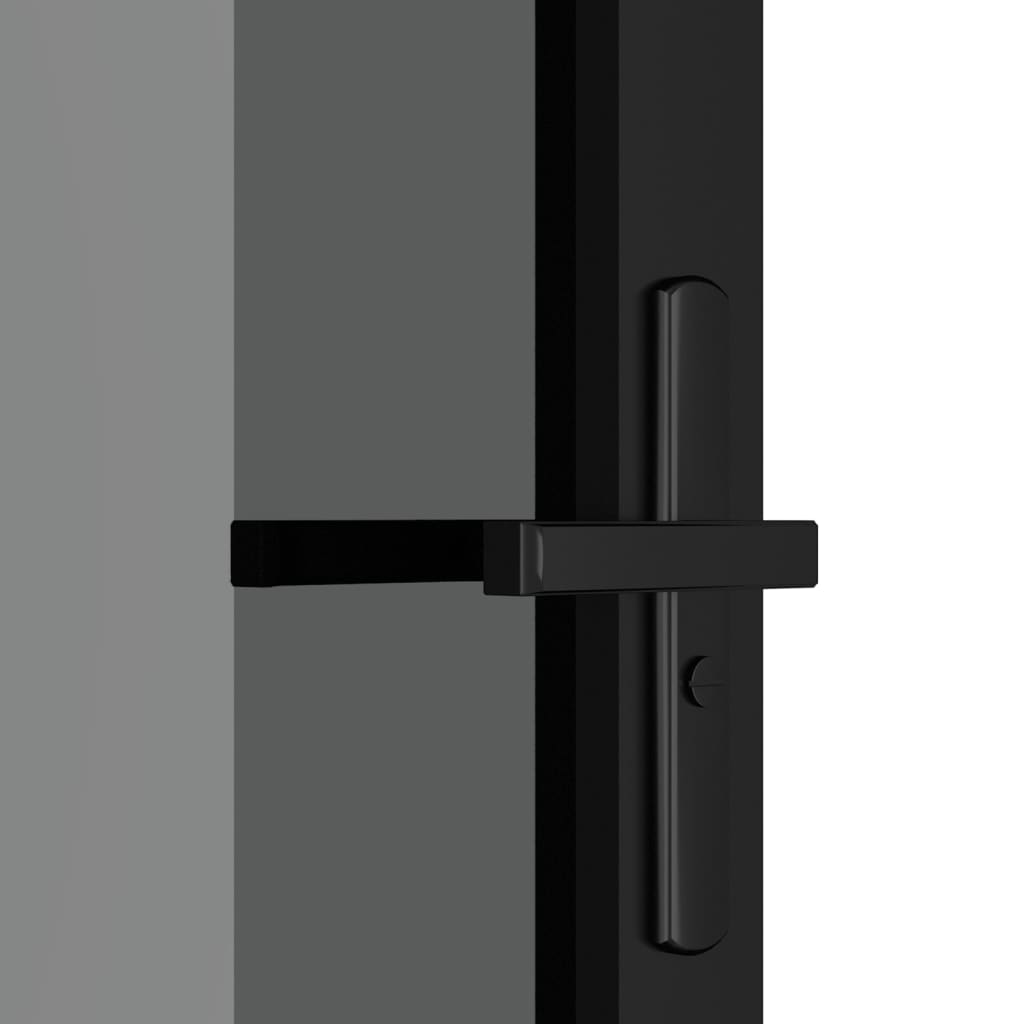vidaXL Unutarnja vrata 93 x 201,5 cm crna od ESG stakla i aluminija