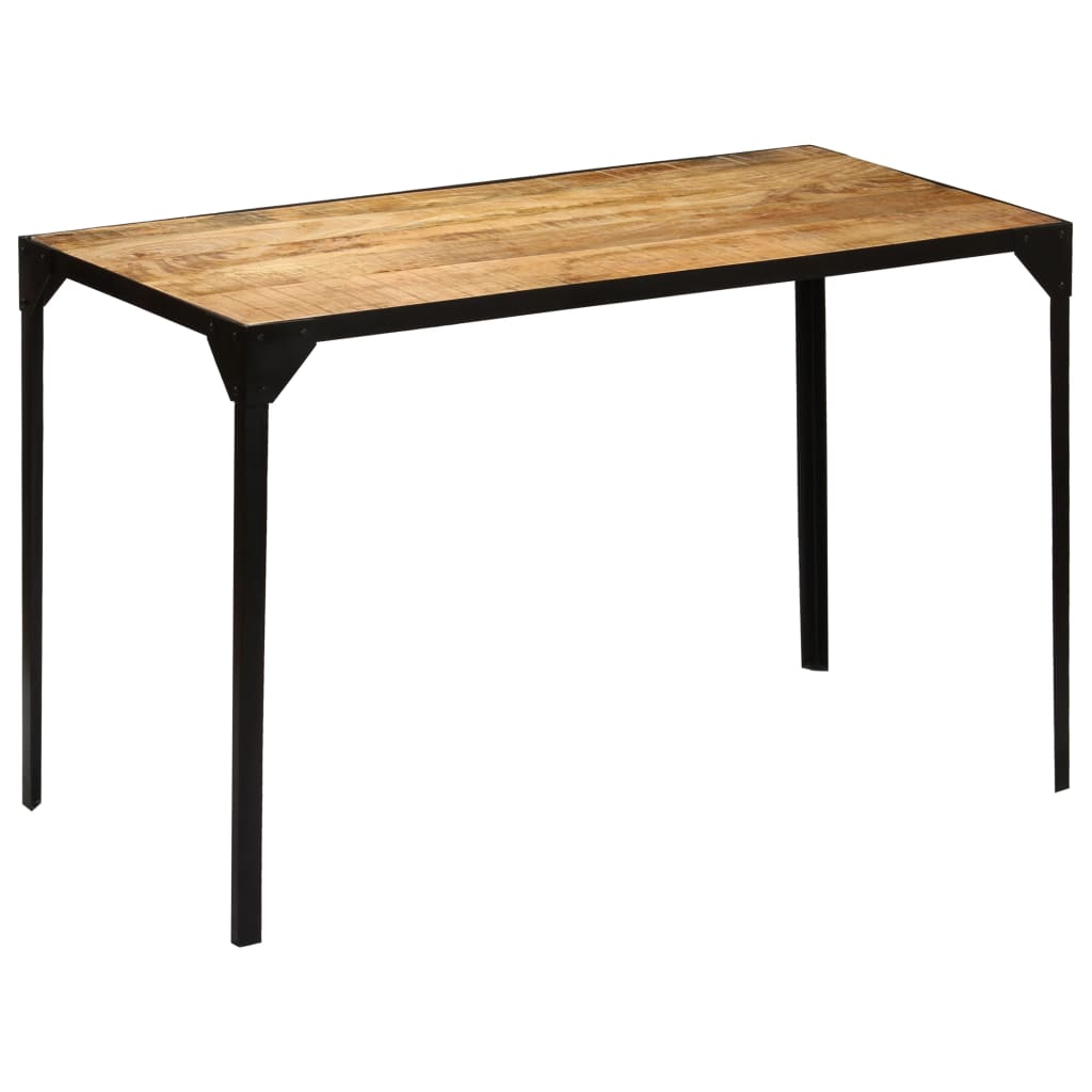 vidaXL Blagovaonski stol od masivnog grubog drva manga i čelika 120 cm