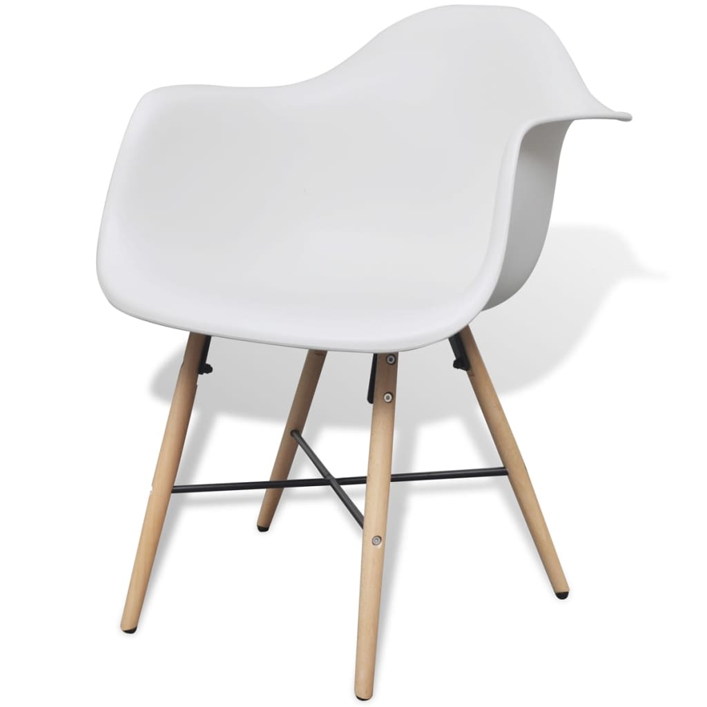 vidaXL Blagovaonske stolice 4 kom bijele od plastike i bukovine