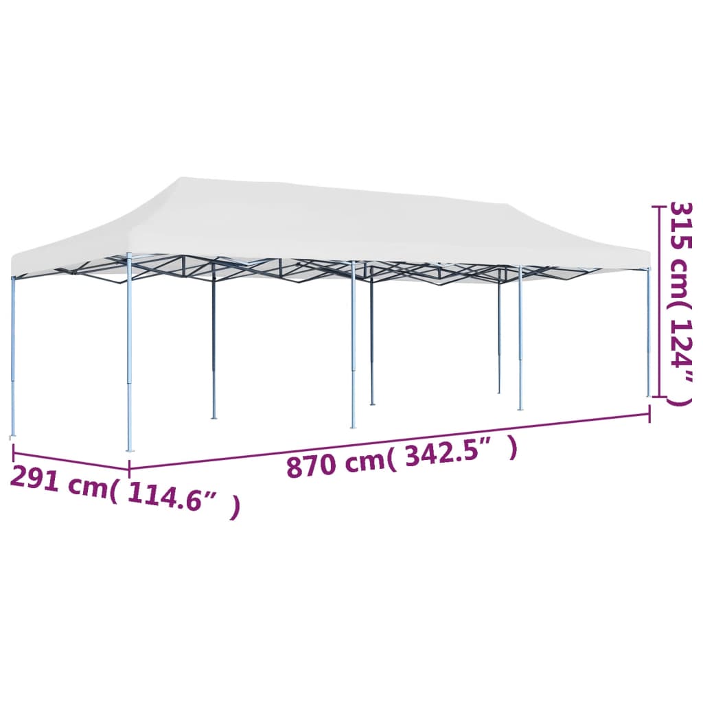 vidaXL Sklopivi prigodni šator za zabave 3 x 9 m bijeli