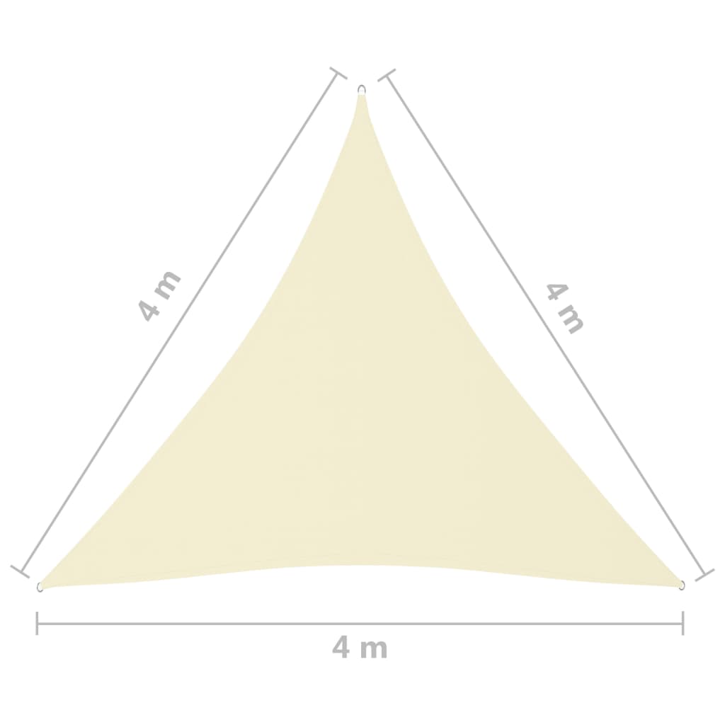 vidaXL Jedro protiv sunca od tkanine Oxford trokutasto 4x4x4 m krem