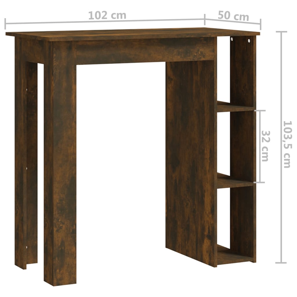 vidaXL Barski stol s policom boja hrasta 102x50x103,5 cm od iverice