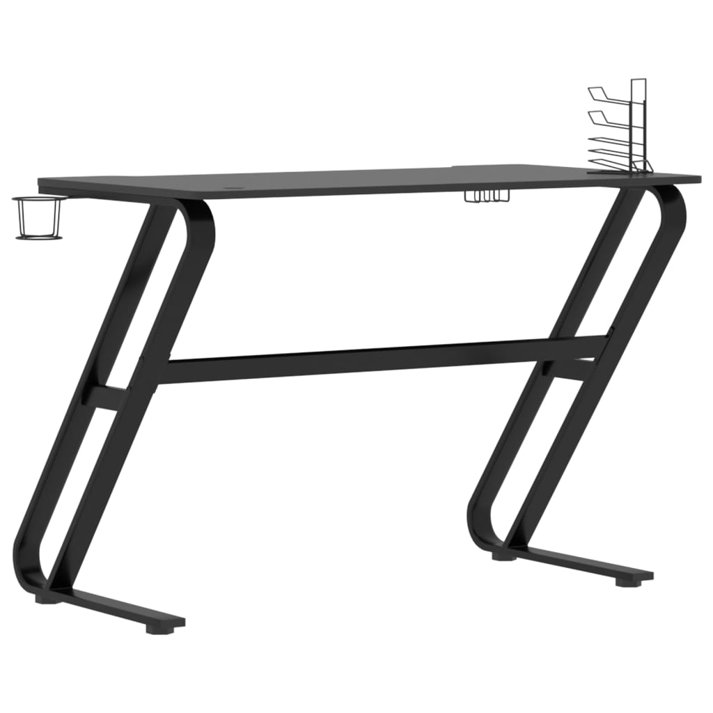 vidaXL Igraći stol s nogama u obliku ZZ crni 110 x 60 x 75 cm
