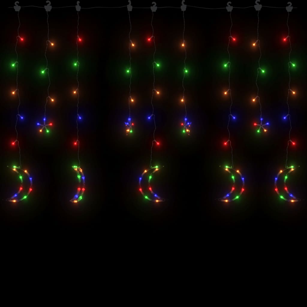 vidaXL Vilinska svjetla zvijezde i mjeseci 138 LED raznobojna