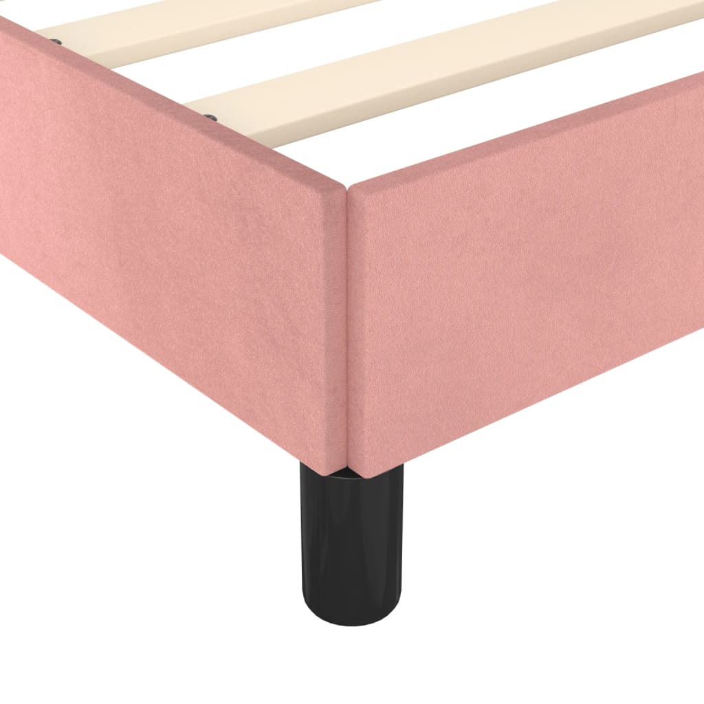 vidaXL Okvir za krevet s uzglavljem ružičasti 100x200 cm baršunasti