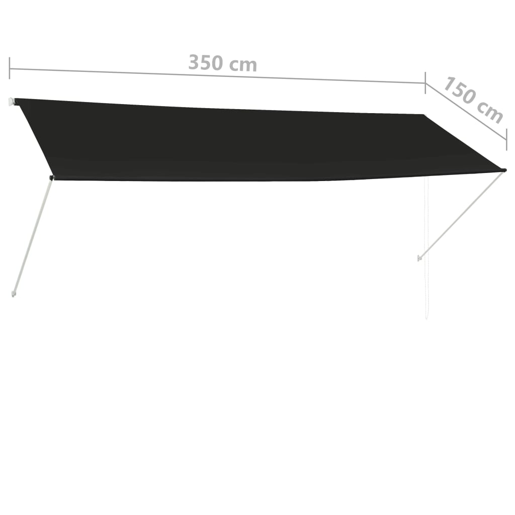 vidaXL Tenda na uvlačenje 350 x 150 cm antracit
