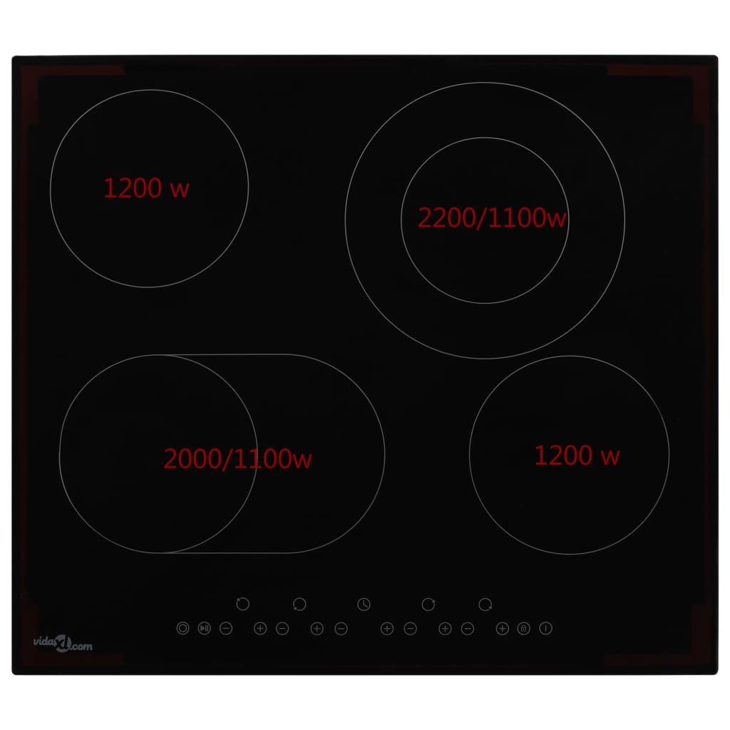 vidaXL Keramička ploča za kuhanje s 4 plamenika 6600 W