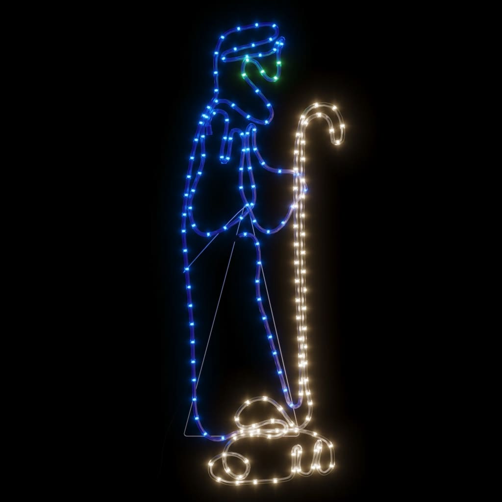 vidaXL Božićna figura pastira i janjeta sa 168 LED žarulja 102,5x35 cm