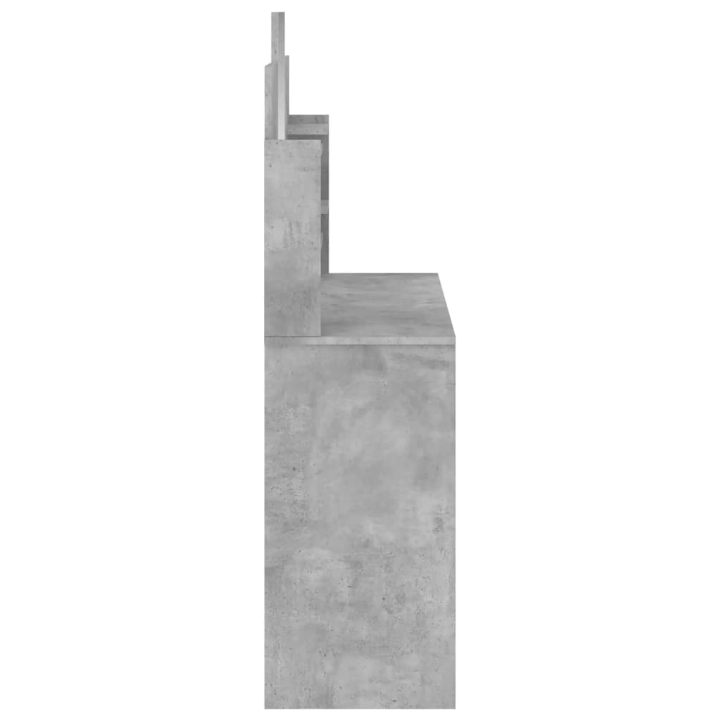 vidaXL Toaletni stolić s ogledalom siva boja betona 96 x 39 x 142 cm