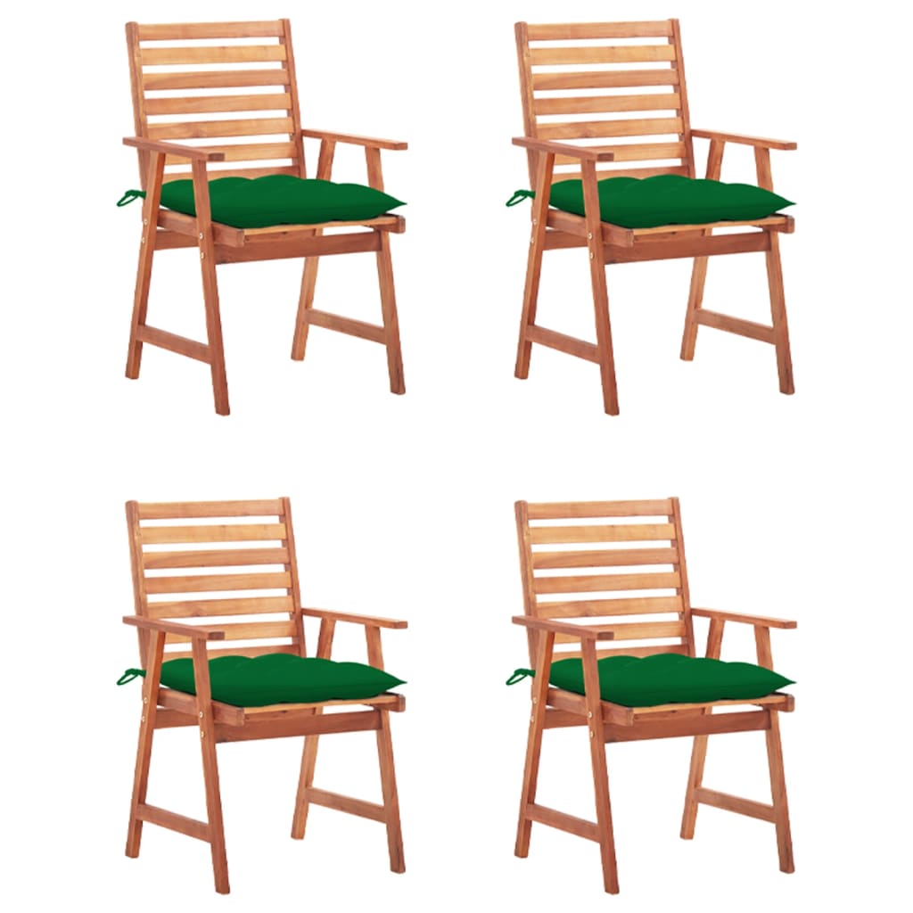 vidaXL Vrtne blagovaonske stolice s jastucima 4 kom od bagremovog drva