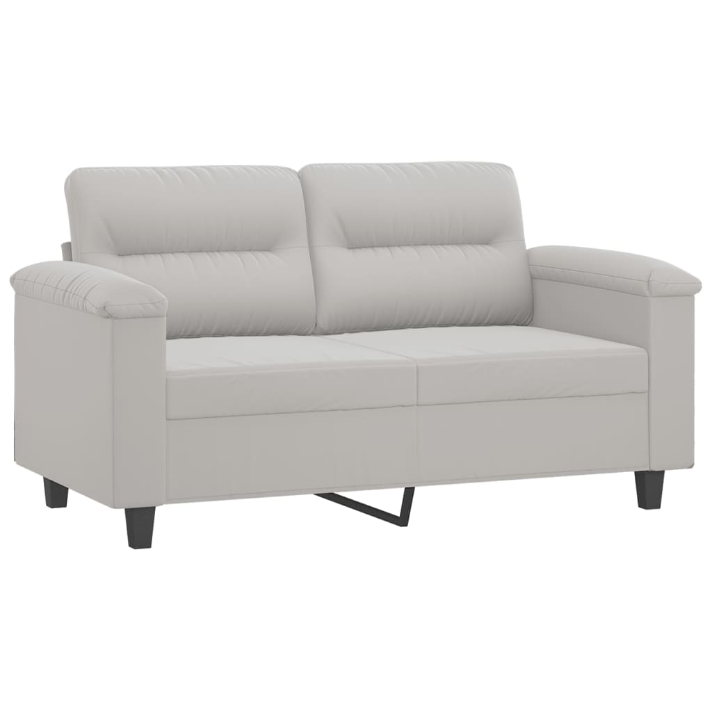 vidaXL 2-dijelni set sofa s jastucima svjetlosivi od mikrovlakana